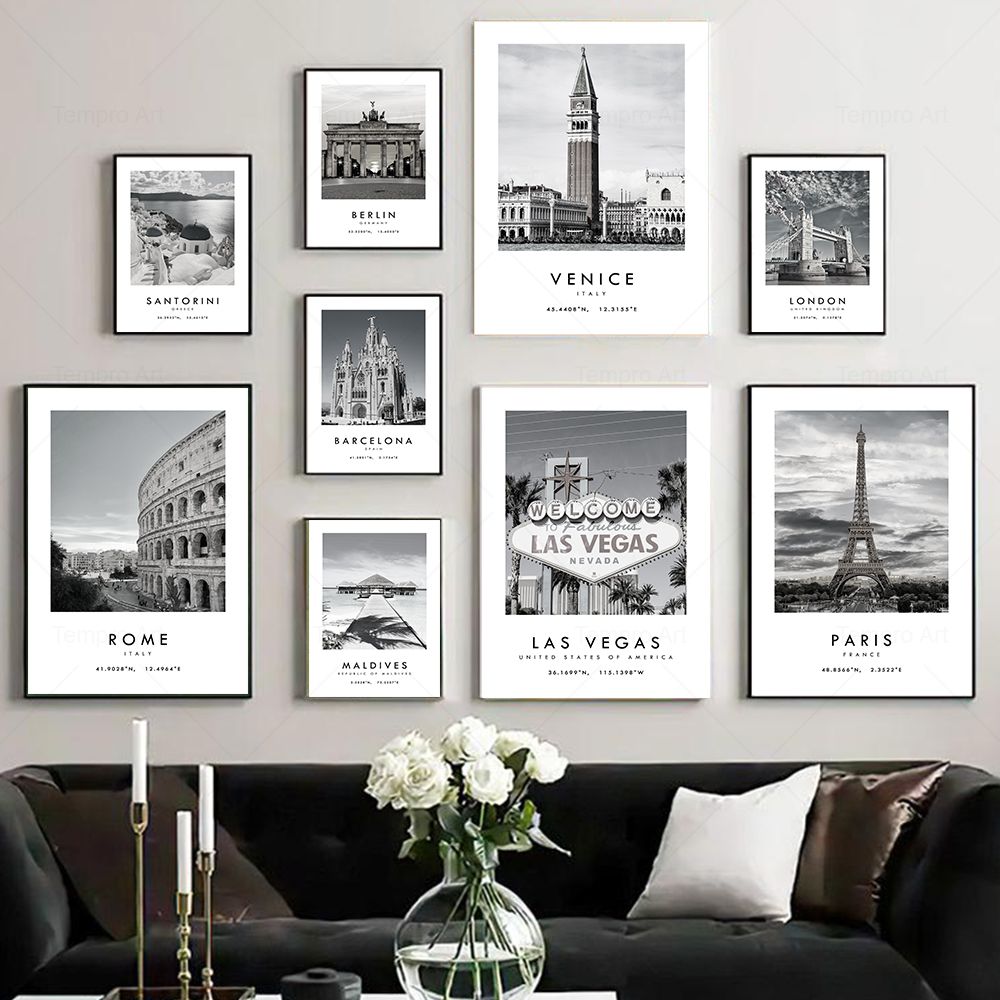 Black White City Travel Photog - Star Map Poster ulasan dan harga