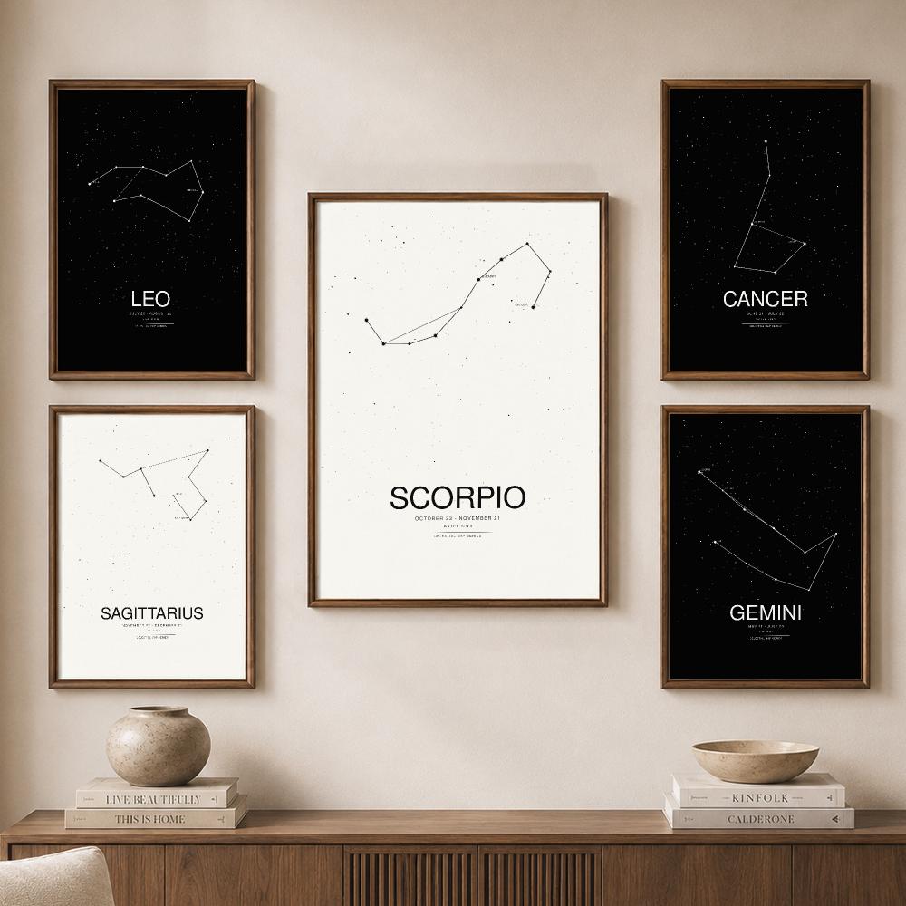 Minimalist Zodiac Constellatio - Star Map Poster ulasan dan harga