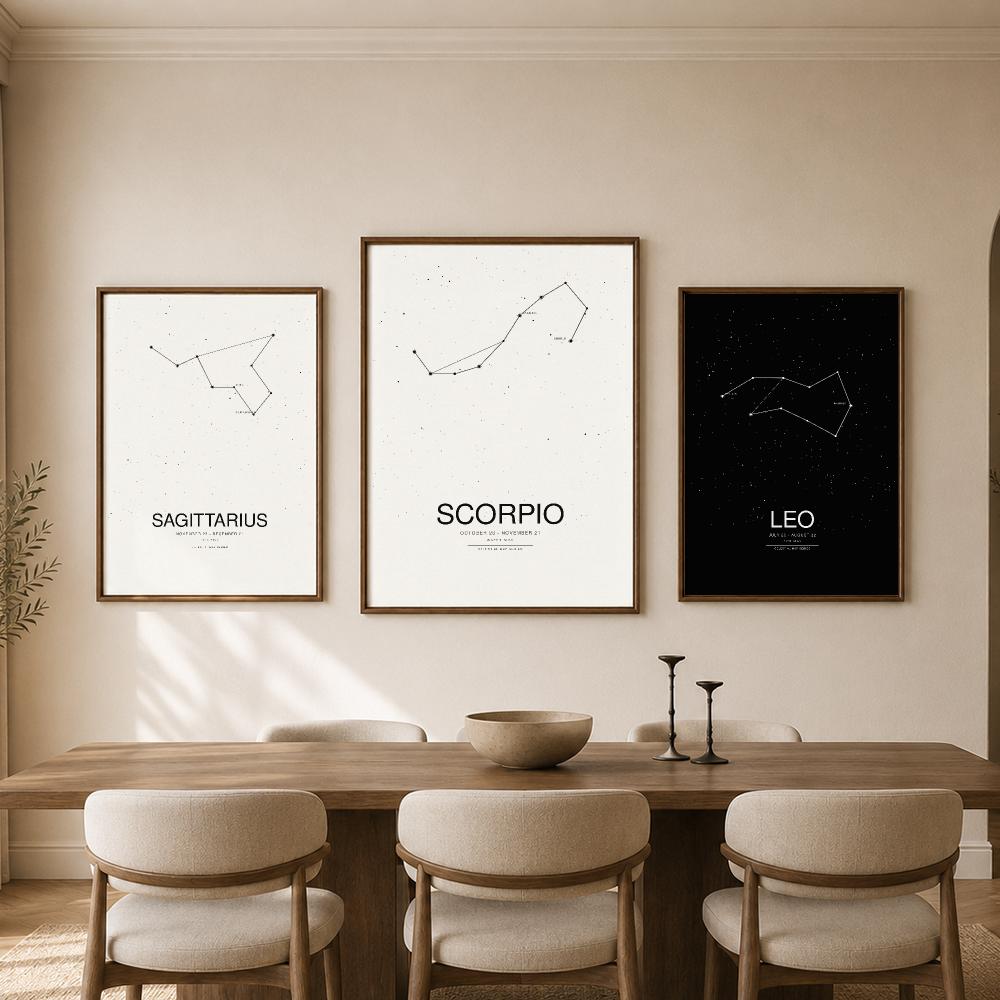 Minimalist Zodiac Constellatio - Star Map Poster ulasan dan harga