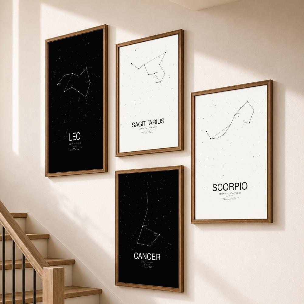 Minimalist Zodiac Constellatio - Star Map Poster ulasan dan harga