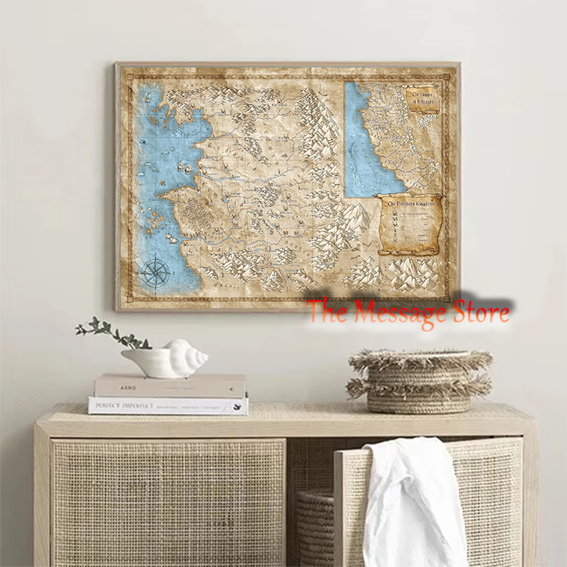 Witcher World Map Continent Lo - Star Map Poster ulasan dan harga