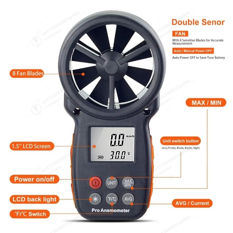 BT-100 Digital Anemometer Hand - Anemometer Wind Speed ulasan dan harga